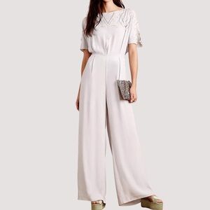 Anthropologie Elevenses Acacia Embroidered Jumpsuit